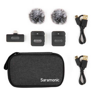 Saramonic サラモニック 2.4G超小型ワイヤレスマイクシステム 黒 SARAMONIC 2.4G超小型ワイヤレスマイクシステム(送信機×2台､USB
