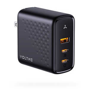 VOLTME レボ100 充電器 100W V-Dynamic TypeC・2ポート USB-A・1 ポート 折りたたみ式 ブラック ［3ポート /GaN(窒化ガリウム) 採用］ V2103V1
