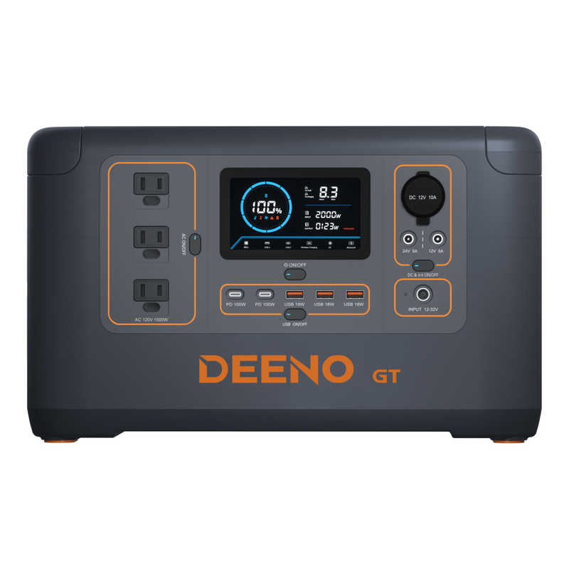 DEENO DEENO ポータブル電源 グレー/オレンジ  [1036Wh /12出力 /ソーラーパネル(別売)]  S1510 S1510