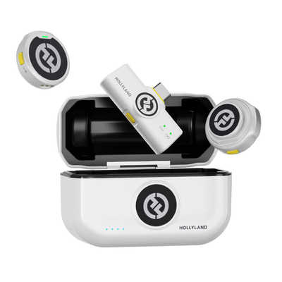【極美品】Hollyland Lark M2 ホワイト (USB-Cモデル) HOLLYLAND LARK M2 with USB-C Plug (DuoIvory White) ワイヤレスラ
