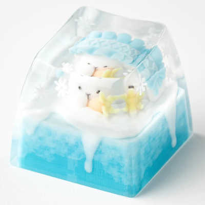 KEYMOJI Snow World - Snowy Bunny ゲーミングキーキャップ ブルー kj