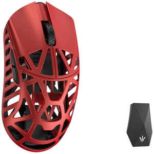 KIBU ゲーミングマウス Beast X Max ［光学式 / 有線/無線(ワイヤレス) / 5ボタン / USB］ Red(Side slits) WL-BXMAX-RED-O