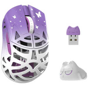 KIBU ゲーミングマウス Beast Miao ［光学式 / 有線/無線(ワイヤレス) / 5ボタン / USB］ White＆Purple WL-BMIAO-WP-O