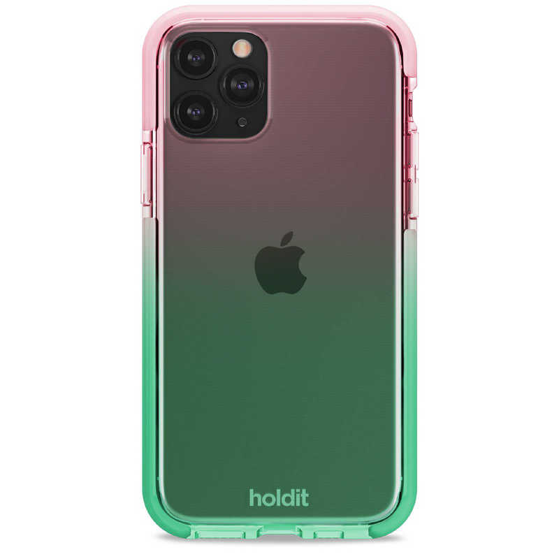 HOLDIT HOLDIT iPhone 11Pro シースルークリアケース グリーンピンク Seethru 15435 15435