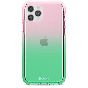 HOLDIT iPhone 11Pro シースルークリアケース グリーンピンク Seethru 15435