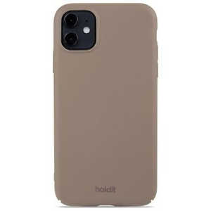HOLDIT iPhone 11/XR ストラップホール付きハードケース モカブラウン Slim Case 15827