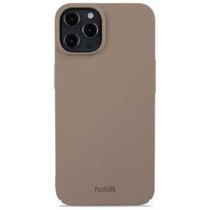 HOLDIT iPhone 12/12Pro ストラップホール付きハードケース モカブラウン Slim Case 15831