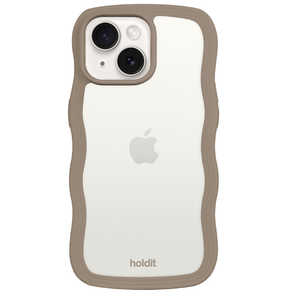 HOLDIT iPhone15PLus/14Plus 背面クリアケース モカブラウン Wavy 16214 HOLDIT iPhone15PLus/14Plus 背面クリアケース モカブラウン Wavy 16214