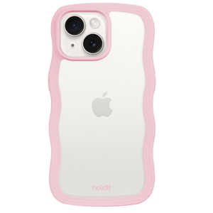 HOLDIT iPhone15PLus/14Plus 背面クリアケース ピンク Wavy 16215 HOLDIT iPhone15PLus/14Plus 背面クリアケース ピンク Wavy 16215