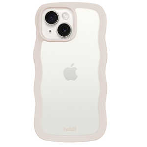 HOLDIT iPhone15PLus/14Plus 背面クリアケース ライトベージュ Wavy 16236 HOLDIT iPhone15PLus/14Plus 背面クリアケース ライトベージュ Wavy 16236