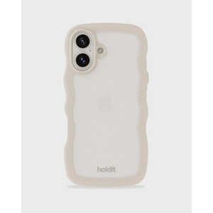 HOLDIT iPhone 16 Plus(6.7�C���`) �ϏՌ��N���A�P�[�X Wavy Case ���C�g�x�[�W�� 16541