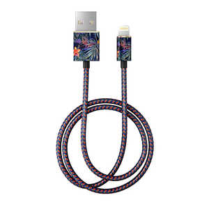 イツワ商事 MFIライトニング 充電通信FASHION CABLE 1M IDFCL-72 MYSTERIOUS JUNGLE