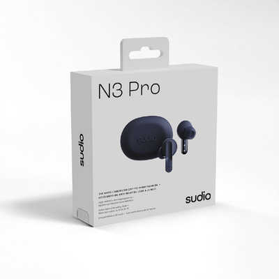 【新品】Sudio N3 Pro ワイヤレスイヤホン ミッドナイトブルー Sudio N3 Pro Midnight Navy The Noise Cancelling Day-to-Night