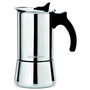 グッチーニ ステンレス製コーヒーポット モカ エスプレッソメーカー 10カップ ブラック 09720210