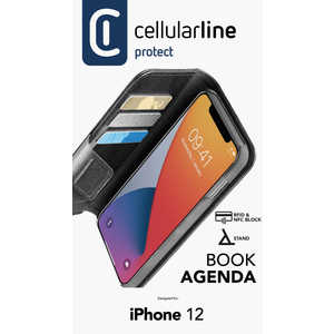 セルラーライン iPhone12mini用スタンド付レザー調手帳ケース ブラック ブラック BOOKAGENDA2IPH12K