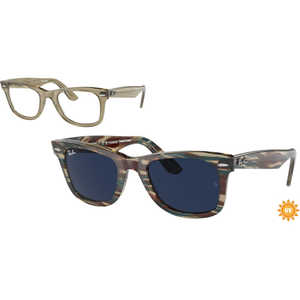 レイバン ORIGINAL WAYFARER CHANGE TRANSITIONS(Low Bridge Fit) RB2140F 1387GG 52mm フォトクロミックストライプグレー/クリアブルー調光 レイバン ORIGINAL WAYFARER CHANGE TRANSITIONS(Low Bridge Fit) RB2140F 1387GG 52mm フォトクロミックストライプグレー/クリアブルー調光
