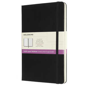 MOLESKINE クラシックノートブックダブルレイアウト 横罫×無地 ハード ブラック ラージ NB313HBK MOLESKINE クラシックノートブックダブルレイアウト 横罫×無地 ハード ブラック ラージ NB313HBK