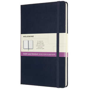MOLESKINE クラシックノートブックダブルレイアウト横罫×無地 ハード SBL ラージ NB313HB20 MOLESKINE クラシックノートブックダブルレイアウト横罫×無地 ハード SBL ラージ NB313HB20