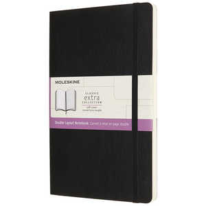 MOLESKINE クラシックノートブックダブルレイアウト 横罫×無地 ソフト ブラック ラージ NB313SBK MOLESKINE クラシックノートブックダブルレイアウト 横罫×無地 ソフト ブラック ラージ NB313SBK