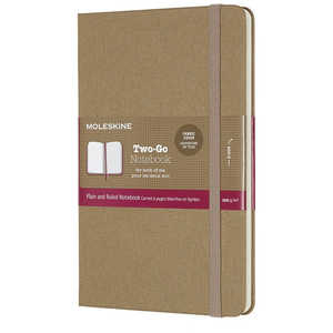 MOLESKINE TWOーGOノートブラウン ミディアム TWOGO31P18