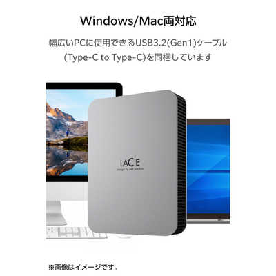 LACIE 外付け ポータブル HDD 5TB Mobile Drive Secure USB Type-C 3年