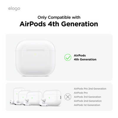 ELAGO AirPods 4 対応 ケース 透明 カバー カラビナ 付き 落下