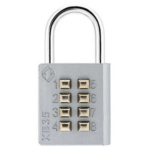 ZARKER 8桁ボタン式 南京錠 グレー XB35-G