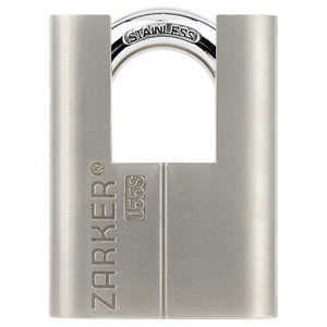 ZARKER キー式 防錆セキュリティ 南京錠 ツル径10mm シルバー J55S
