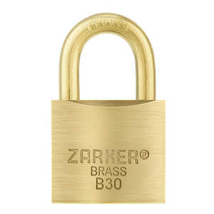ZARKER キー式 真鍮 南京錠 ワンタッチ施錠機能付 ツル径5mm B30