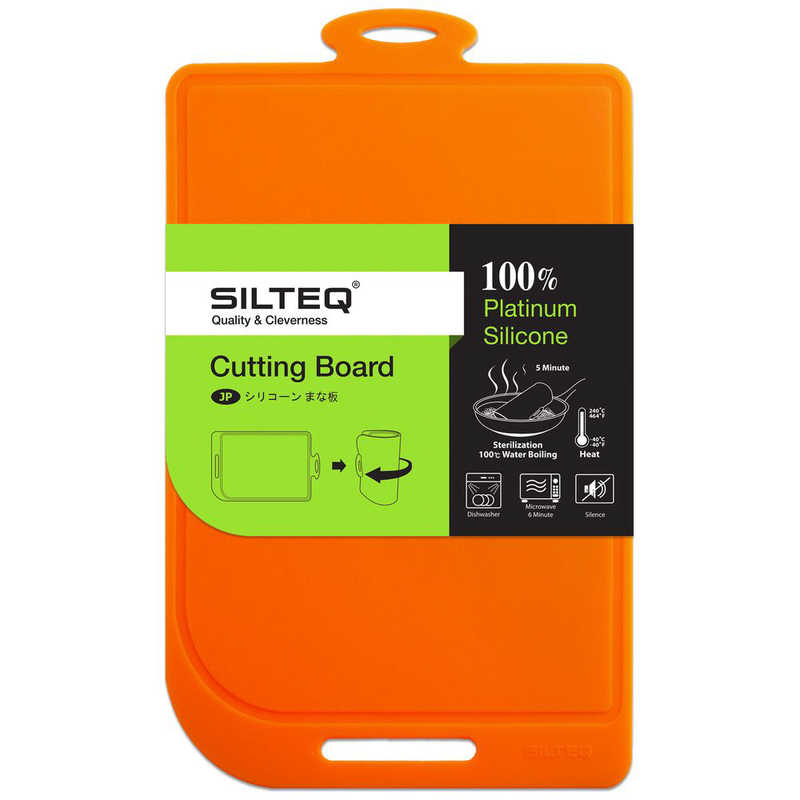 SILTEQ SILTEQ 丸めて煮沸除菌できるまな板 L Size/ Orange (L-オレンジ) きれいのミカタ 160501 160501