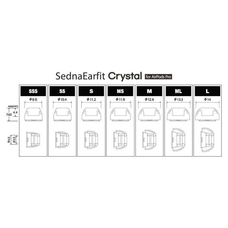 AZLA AZLA イヤーピース SednaEarfit Crystal for AirPods Pro  MSサイズ2ペア  AZL-CRYSTAL-APP-MS AZL-CRYSTAL-APP-MS