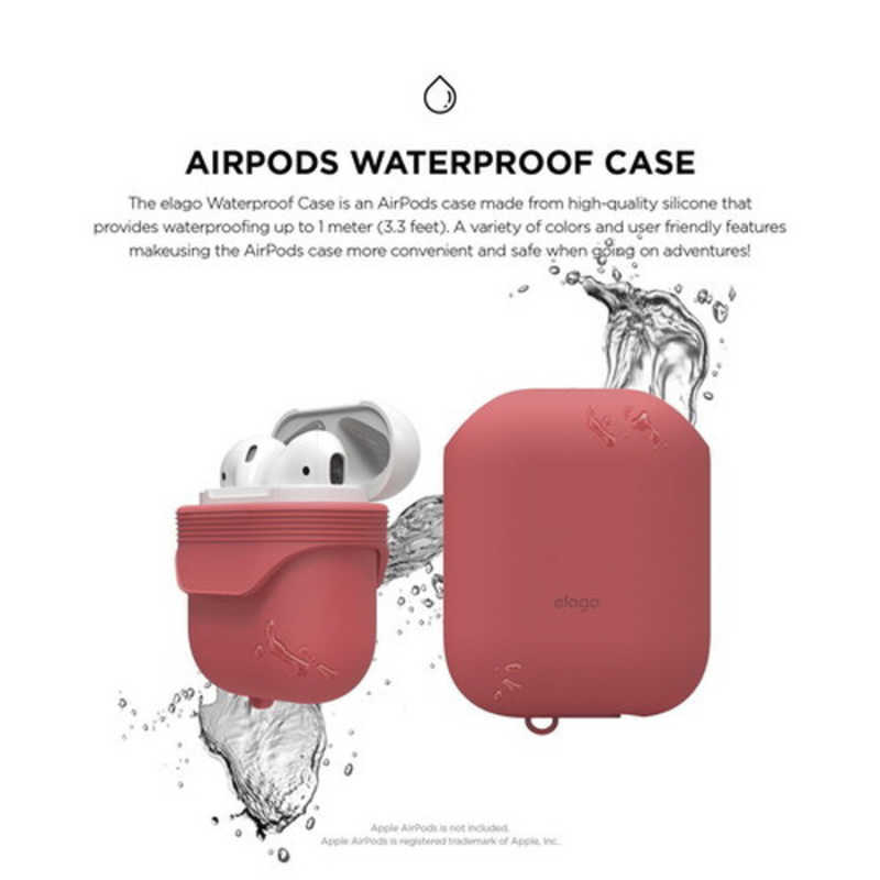 ELAGO ELAGO AirPods用防水ケース WaterProof Case for AirPods EL_APDCSSCWC_IR イタリアンロｰズ EL_APDCSSCWC_IR イタリアンロｰズ