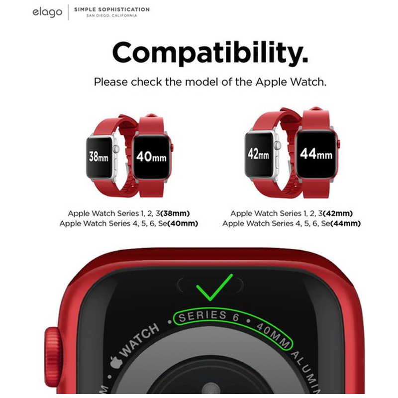ELAGO ELAGO APPLE WATCH STRAP for Apple Watch 38/40mm Red ELW40BDRBWSRD ELW40BDRBWSRD
