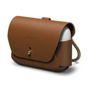 ELAGO elago エラゴ LEATHER CASE カラビナ付き for AirPods Pro (Brown) Brown  EL_APPCSGLLC_BR