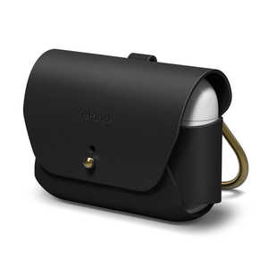 ELAGO LEATHER CASE カラビナ付き for AirPods Pro (Black) EL_APPCSGLLC_BK