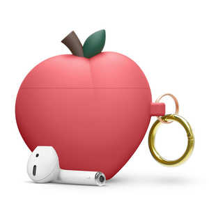 ELAGO PEACH HANG カラビナ付き for AirPods/AirPods 2nd Charging/AirPods 2nd Wireless (Red) EL_APACSSCPN_RD