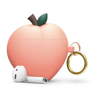 ELAGO PEACH HANG カラビナ付き for AirPods/AirPods 2nd Charging/AirPods 2nd Wireless (Peach) EL_APACSSCPN_PC