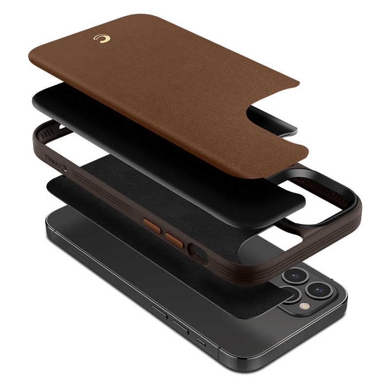 SPIGEN SPIGEN iPhone 12/12 Pro 6.1インチ対応 Pro Leather Brick Saddle Brown ACS01733 ACS01733