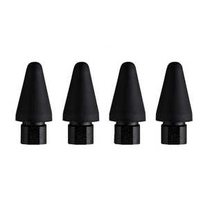 ROA Apple Pencil 第1/2世代用 一体型シリコンカバー付きチップ 高摩擦 交換ペン先 ［4個入］ ifeli アイフェリ ブラック IFT03NB