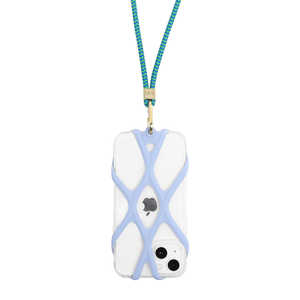 ROA ショルダーストラップ付き スマホ用シリコンホルダー スカイブルー PHONECKLACE PN83913 ROA ショルダーストラップ付き スマホ用シリコンホルダー スカイブルー PHONECKLACE PN83913