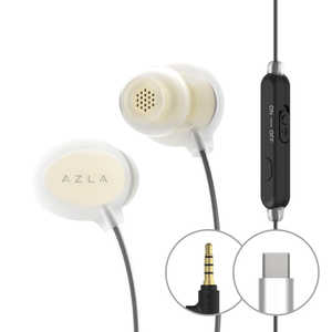 AZLA イヤホン カナル型 White [USB] AZL-ASE500-UC-WH