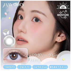 アイレ (度あり/-4.00) パウダリー グレー (BC8.6/PWR-4.00/DIA14.2) 2枚入 カラコン 