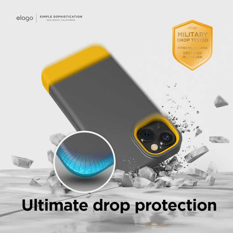ELAGO ELAGO iPhone 14 6.1インチ ケースelago GLIDE CASE (Dark Grey/Yellow) EL-INNCSPTGE-DY EL-INNCSPTGE-DY
