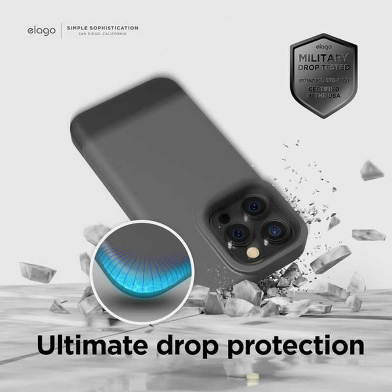 ELAGO ELAGO elago 耐衝撃薄型ケースダークグレー・ブラック iPhone 14 Pro 6.1インチ ELINPCSPTGEDL ELINPCSPTGEDL