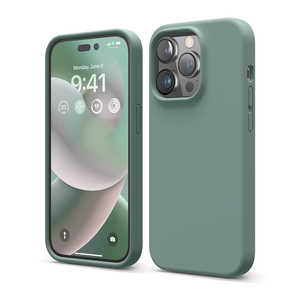 ELAGO elago 耐衝撃薄型シリコンケースミッドナイトグリーン iPhone 14 Pro 6.1インチ ELINPCSSCS3GN
