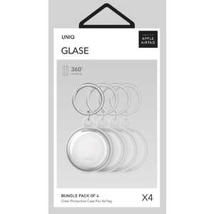 KENZAN UNIQ GLASE SLIM TPU AIRTAG CASE BUNDLE OF 4 CLEAR GLOSSY CLEAR UNIQ-AIRTAGBUN-GLSCLR