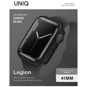 KENZAN Apple Watch7 41mm 液晶強化ガラス付きケース LEGION ブラック UNIQ-41MM-LEGNBLK