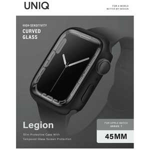 KENZAN Apple Watch7 45mm 液晶強化ガラス付きケース LEGION ブラック UNIQ-45MM-LEGNBLK