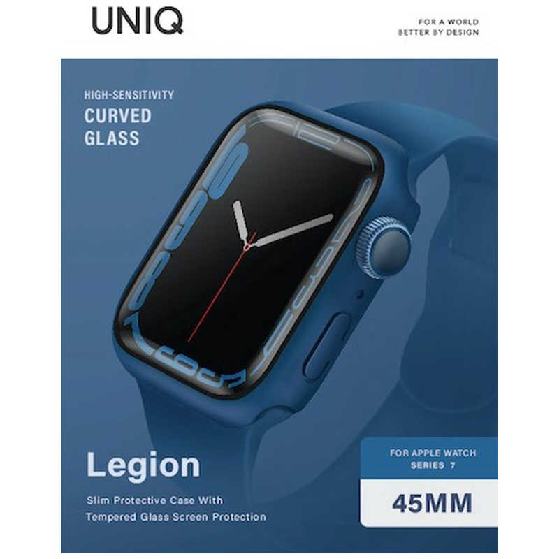 KENZAN KENZAN Apple Watch7 45mm 液晶強化ガラス付きケース LEGION ブルー UNIQ-45MM-LEGNBLU UNIQ-45MM-LEGNBLU