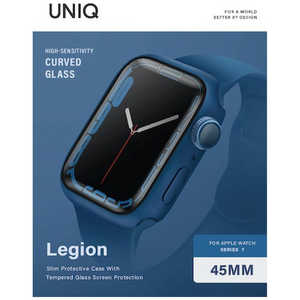 KENZAN Apple Watch7 45mm 液晶強化ガラス付きケース LEGION ブルー UNIQ-45MM-LEGNBLU